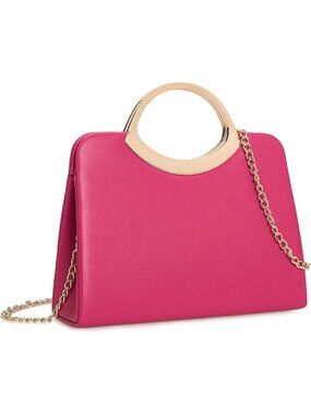 Women's Hot pink Small Dressy Clutch Purse For Elegant Party Wedding Evening Bag